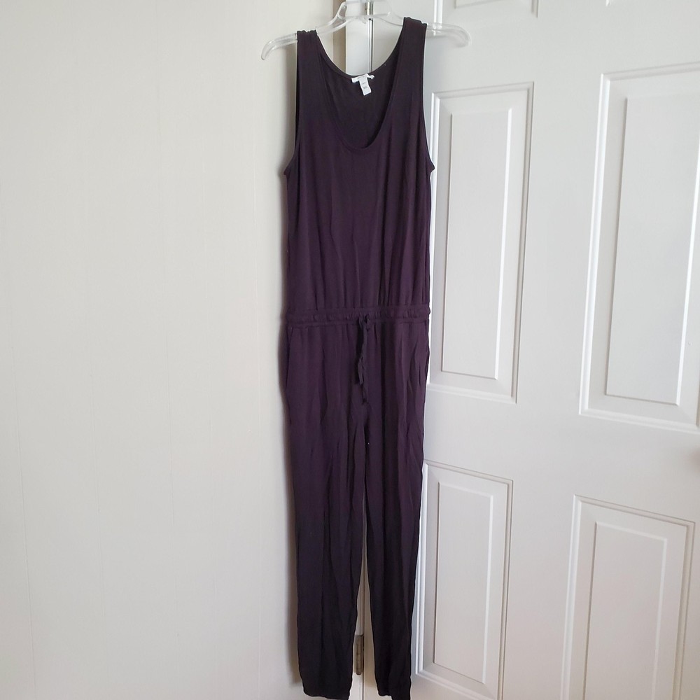 Daily Ritual womens size S black super soft viscose blend comfy jumpsuit tie